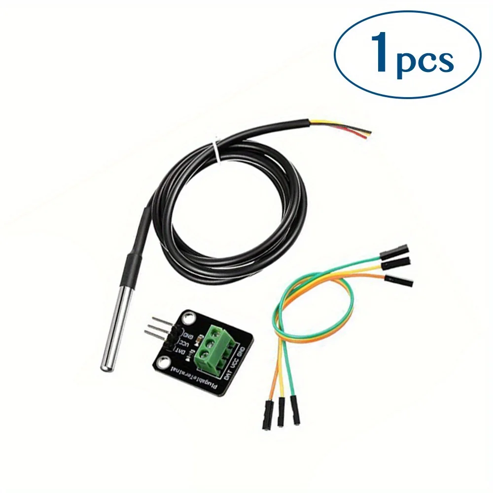 DS18B20 Digitales Temperatursensor-Modul-Kit mit 1M/3,2ft Sonde Hohe Genauigkeit für Arduino ESP32 STM32
