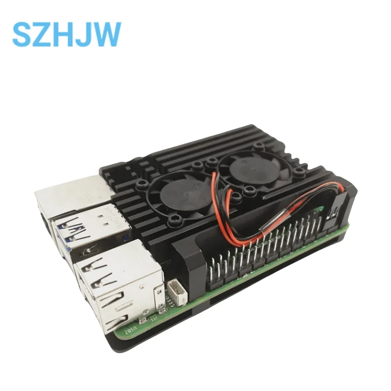 Raspberry Pi 5 Aluminium gehäuse Metalls chale mit Lüfter Silikon – Bild 4
