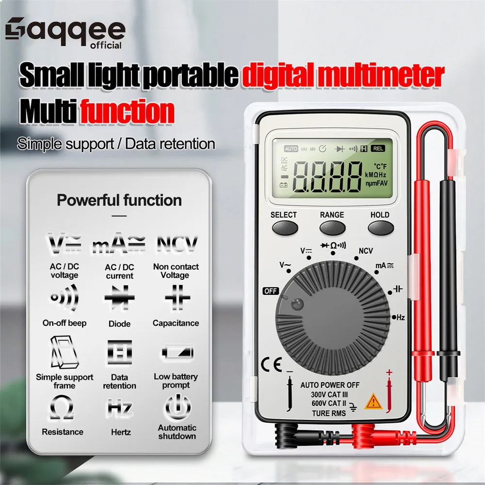 Digitalanzeige Tragbare Karte Digitalmultimeter 0MV ~ 600V Ultradünnes Mini-Spannungs- und Strommessgerät