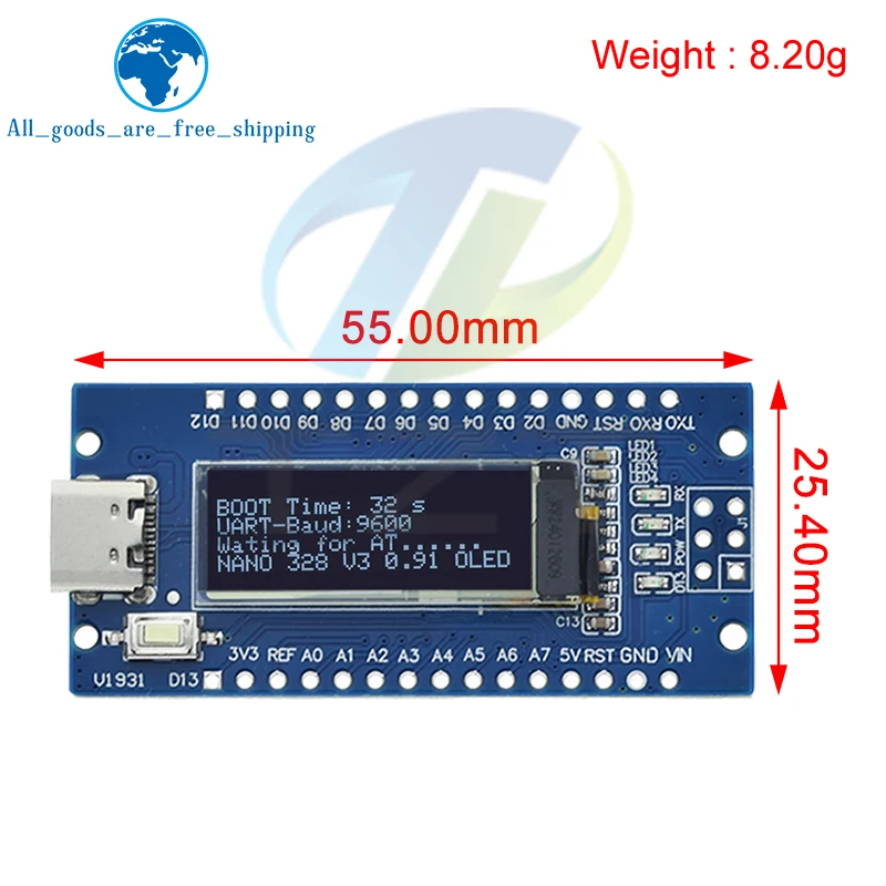 Nano V3.0 Atmega328P Ch340C Eingebautes 0,91" Oled-Display 128*32 – Bild 5