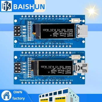 Nano V3.0 Entwicklungsboard ATmega328P CH340C 0,91''weißes OLED-Display 128*32 für Arduino Nano V3.0 MINI USB