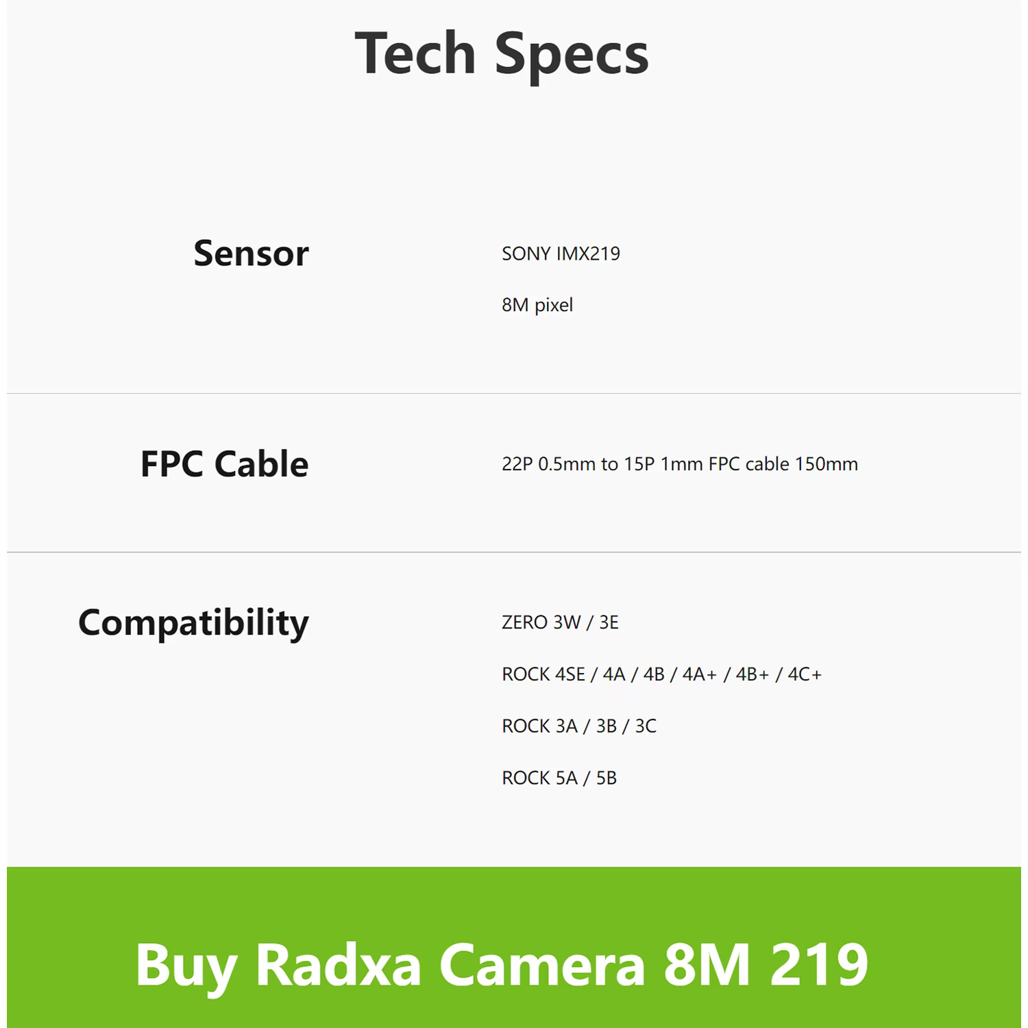 Radxa Kamera 8M 219 FÜR ZERO 3E/3W Rock 4/rock 5/CM5 SONY IMX219 8M – Bild 6