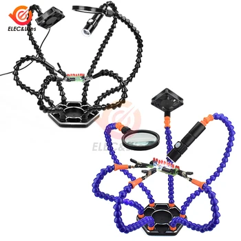 3X-5X Dritte Hand Löten PCB Halter Werkzeug Helfende Hände Handwerk Hobby Schweißen Station USB DC Kühlung