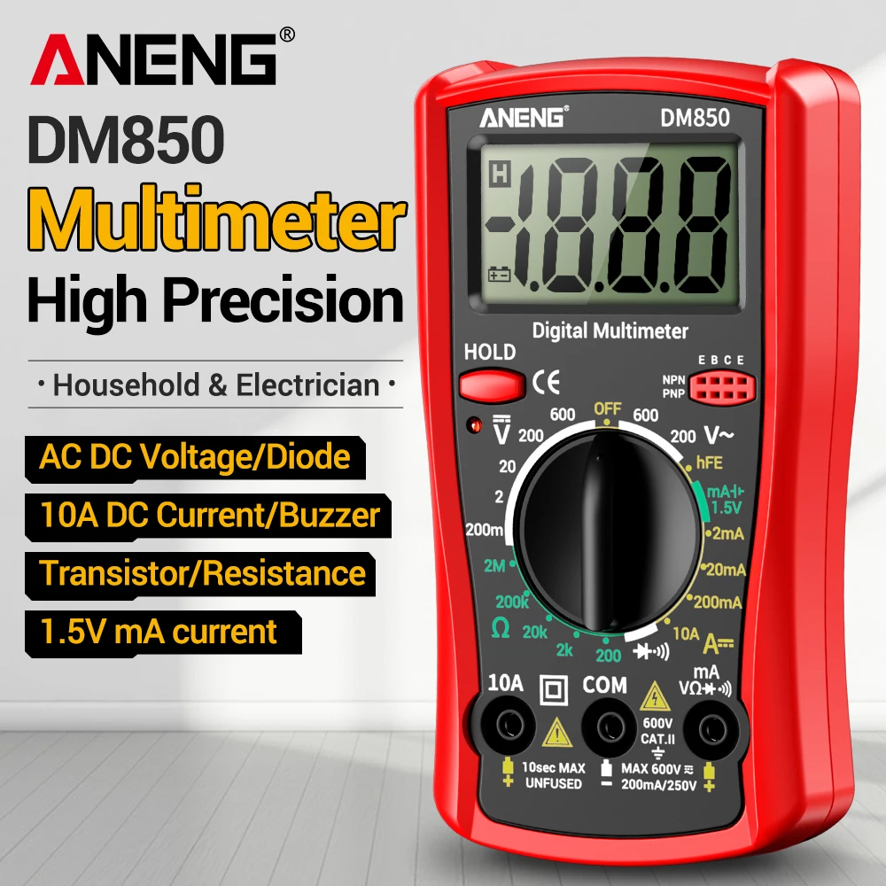 Intelligentes Digitales Multimeter Automatisch 1999 Messungen AC/DC Strom Spannung Handgerät ANENG DM850