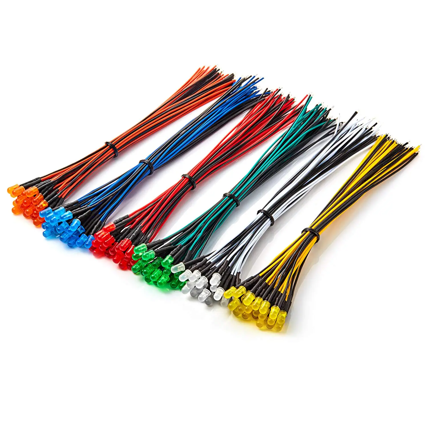 12 V 5 mm LED-Diodenleuchten 7,9 Zoll vorverdrahtet 5 Farben x 10/30 – Bild 4