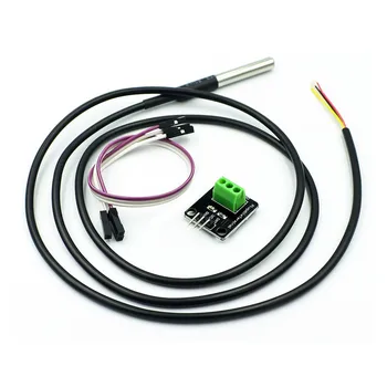 Ds18b20 Temperatur sensor modul Kit wasserdicht 100cm digitales Sensor kabel Edelstahl Sonden klemmen adapter
