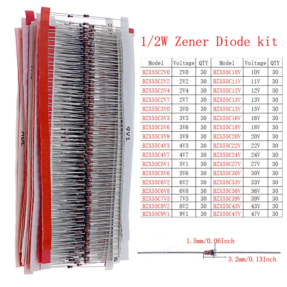 DIP SMD Zenerdiode, schnell schaltbare Schottky-Diode, sortiertes Kit – Bild 6