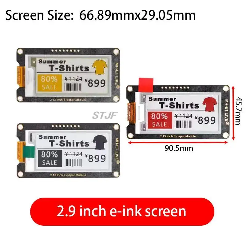 2,9" 2,9 Zoll Epaper Modul E-Paper E-Ink EInk Display Bildschirm SPI – Bild 2