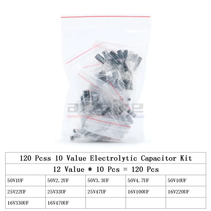 16V 25V 50V 0,1uF - 1000uF Aluminium-Elektrolytkondensator-Sortiment-S – Bild 2