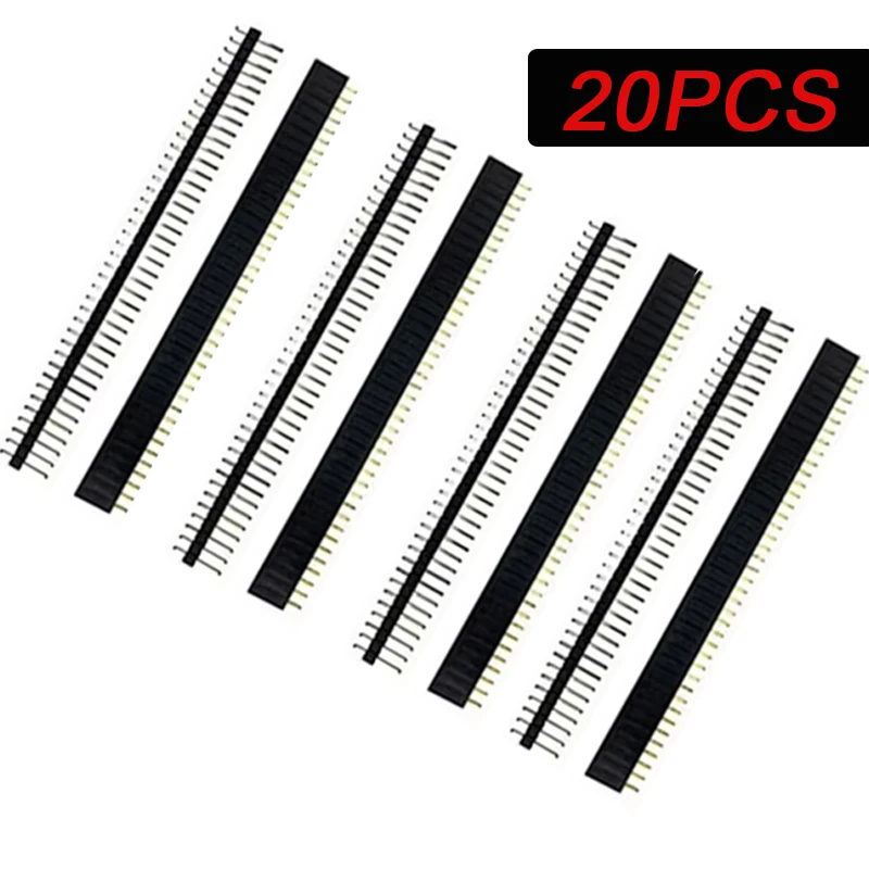 2,54 Zoll zerbrechliche Pin-Header JST-Steckverbinderleiste für DIY-Kit, 10 Paare, 40 Pin, 1x40 (20 Stück)
