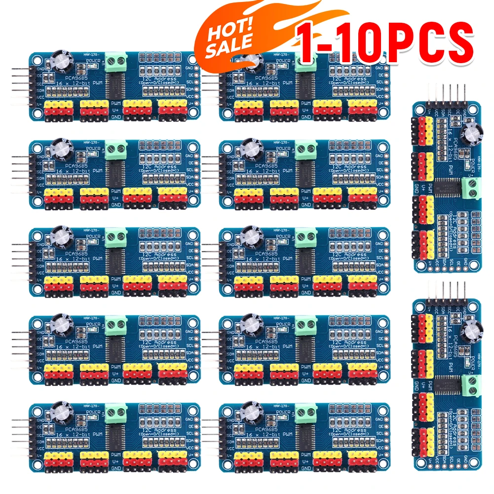 PCA9685 PWM Servo Treiberplatine IIC Schnittstelle 16 Kanal 12-Bit PWM – Bild 3