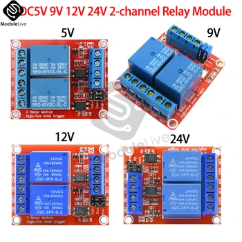 2-Kanal-Relaismodul DC 5 V 9 V 12 V 24 V High- und Low-Level-Trigger-Relaissteuerung