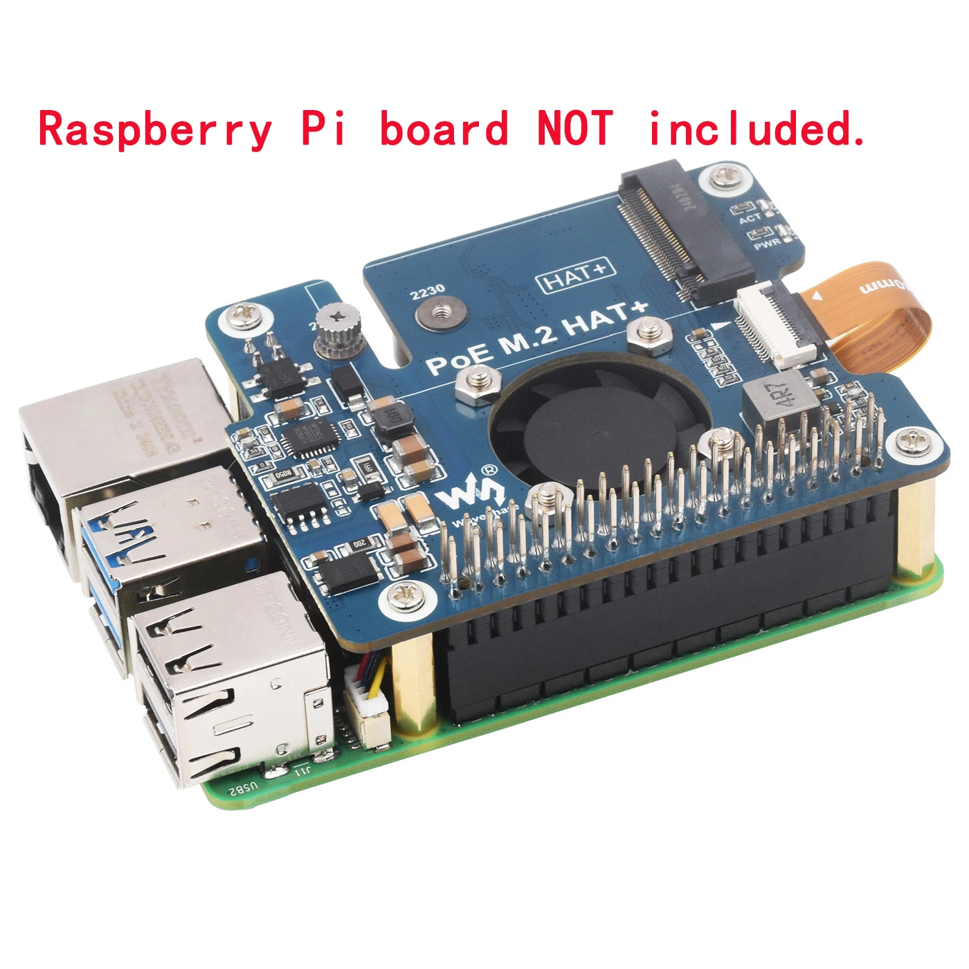 5V PI5 PoE HAT NVMe SSD Erweiterungsplatine für RPI RasPi Raspberry Pi 5 Projekte Zubehör PCIe M.2 Adapter 4GB
