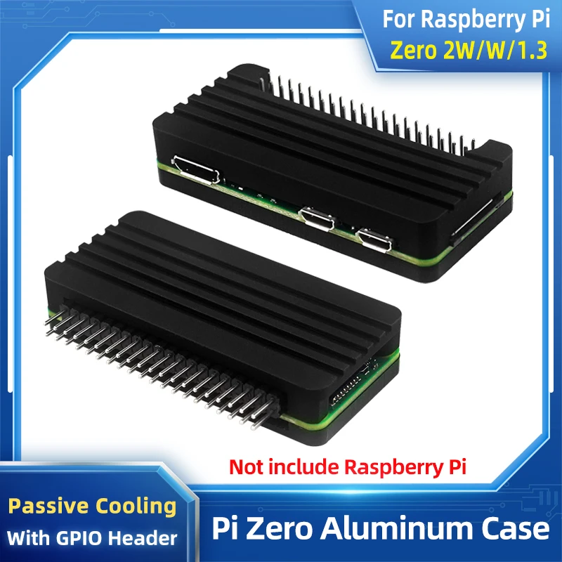 Raspberry Pi Zero 2 W Aluminiumgehäuse, CNC-gefertigte, verstärkte Schale mit Kühlkörper