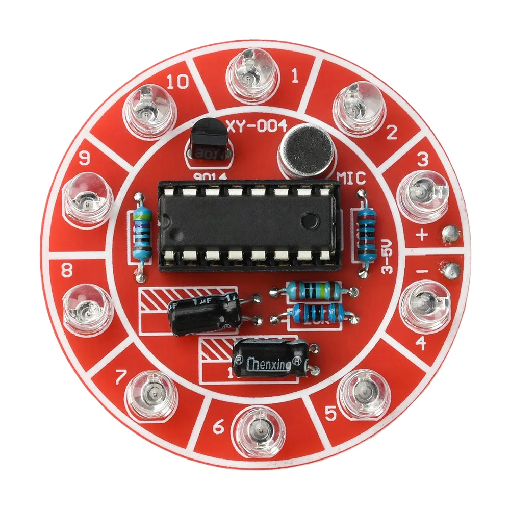 10 LED Farbwechsel-Licht-DIY-Kit DC 3-5V Schallgesteuertes Rotierendes – Bild 6