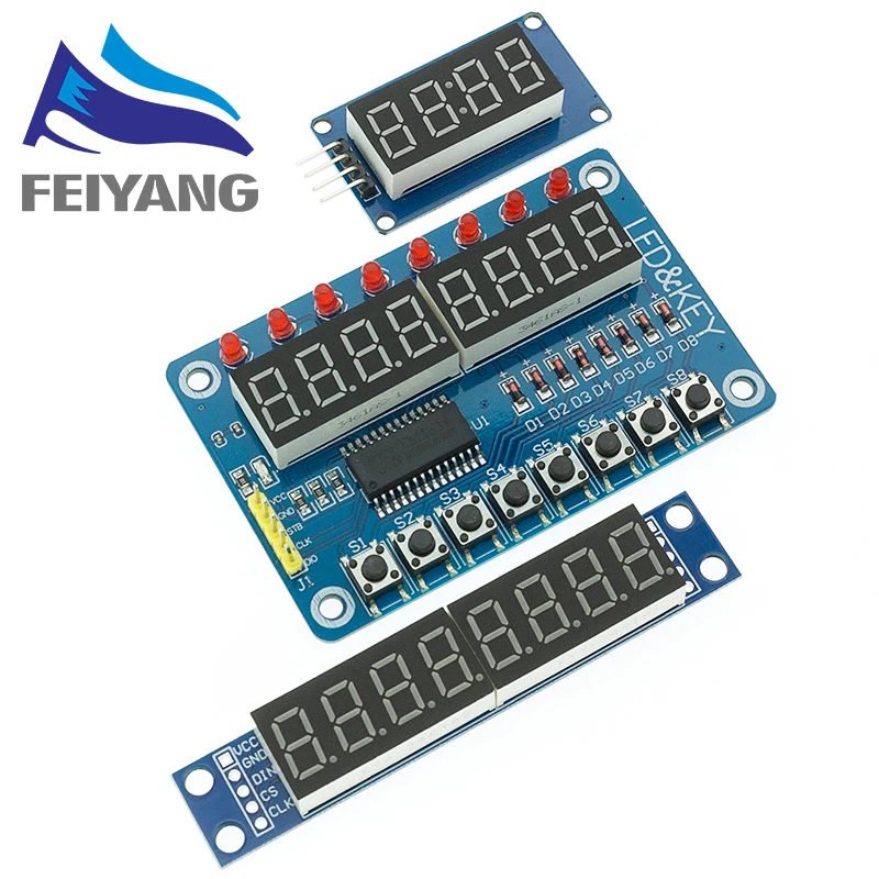 TM1637 4 Bits/TM1638/MAX7219 8-Bit-Digital-LED-Anzeigemodul 7 Segment – Bild 6
