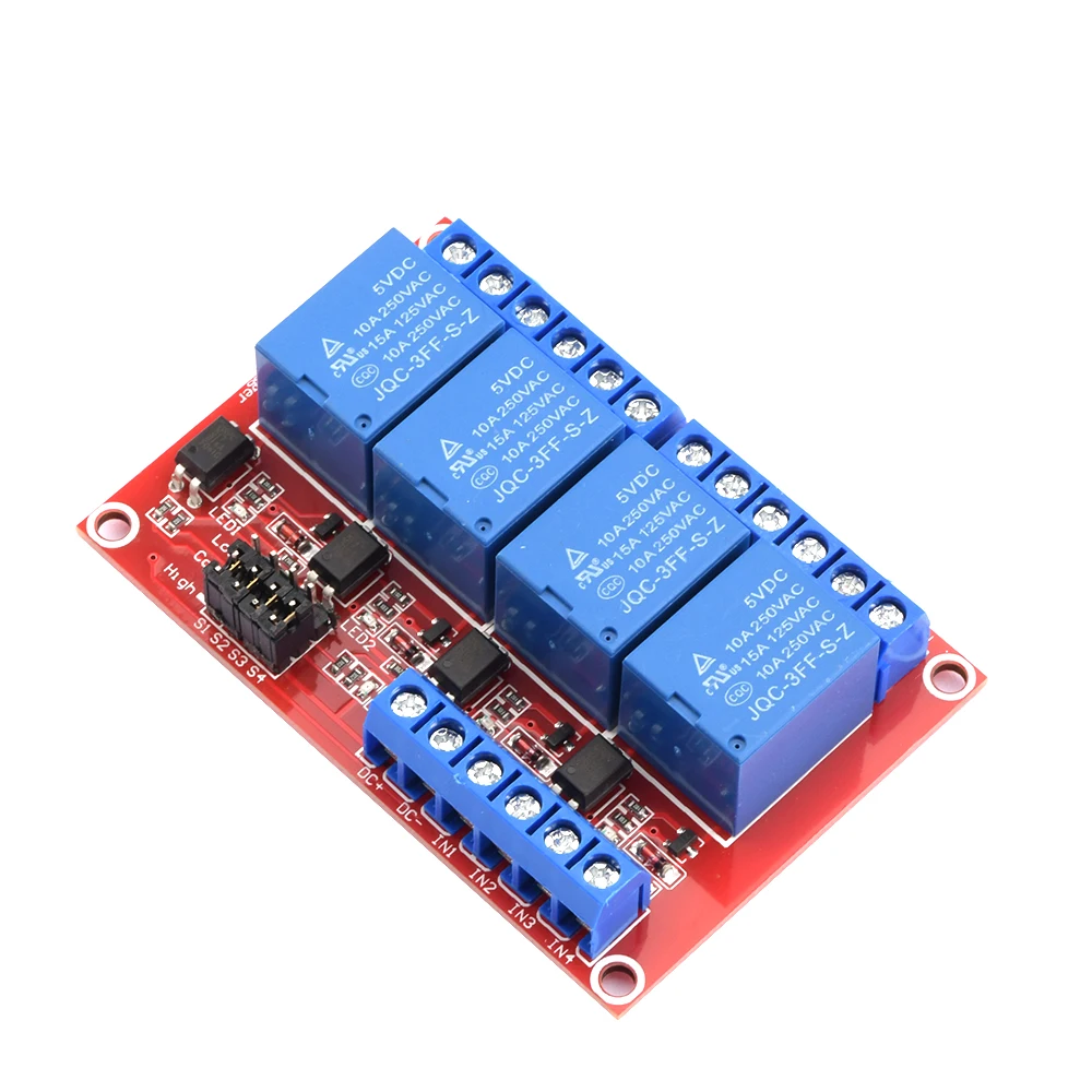 4-Kanal-Relaisplatine DC 5 V 12 V 24 V 4-Kanal-Relaismodul – Bild 4