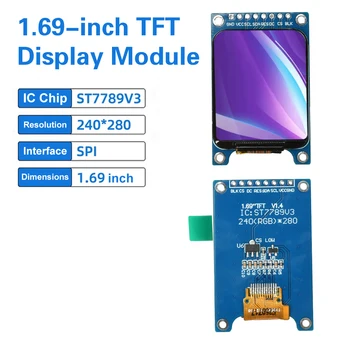 1,69-Zoll-TFT-LCD-Display, LCD mit abgerundeten Ecken, 8-poliges Blue-Board-SPI-Farbdisplay-Modul