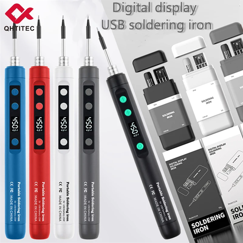 USB-Lötkolben, 15 W, 3-stufig, Temperatur einstellbar, Li-Akku, Lade-Lötkolben, Schweißset, DIY, intelligentes