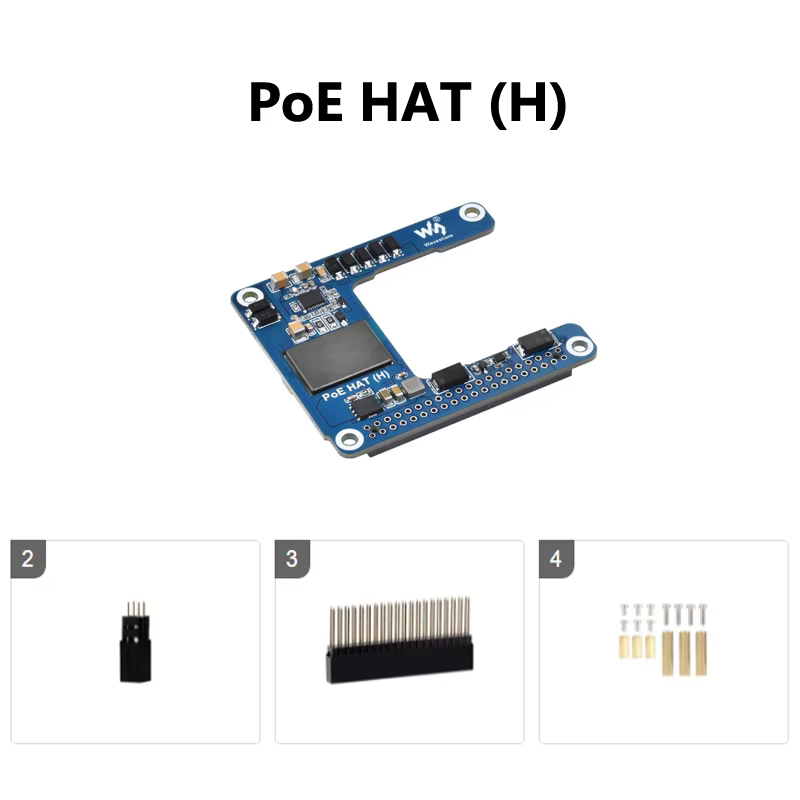 Raspberry Pi 5 PoE MINI HAT (H) 5V / 5A Power over RJ45 Ethernet 802.3af/at Moudle für Pi5 / CM5 Waveshare PoE
