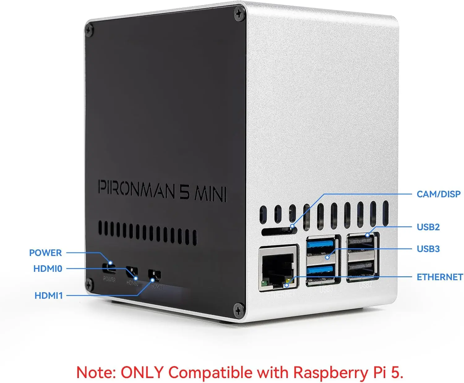 Pironman 5-Mini NVMe M.2 SSD PCIe 2.0/3.0 Mini-PC-Gehäuse – Bild 2