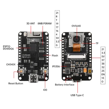 Ov5640 esp32 cam kamera modul kit autofokus AF-72mm 2,4 ghz wifi und bluetooth-kompatibles board typ c 8mb