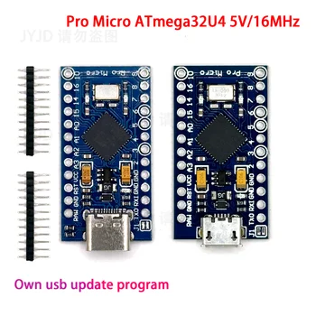 Pro Micro TypeC ATmega32U4 5V 16MHz Ersetzen Sie ATmega328 für Arduino Pro Mini mit 2-reihiger Pin-Header