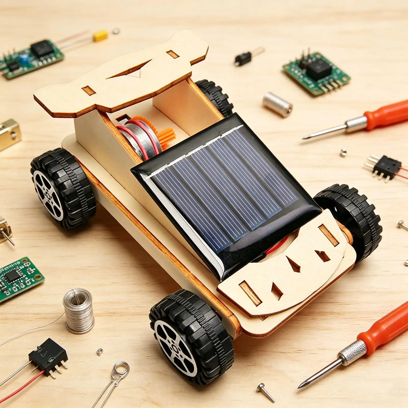 Solarbetriebenes Automodell-Bausatz - Lernspielzeug für Kinder – Bild 4