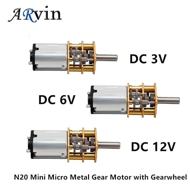 DC 3V/6V/12V N20 Mini Micro Metallgetriebemotor mit Zahnrad DC-Motoren 15/30/50/60/100/200/300/500/1000RPM