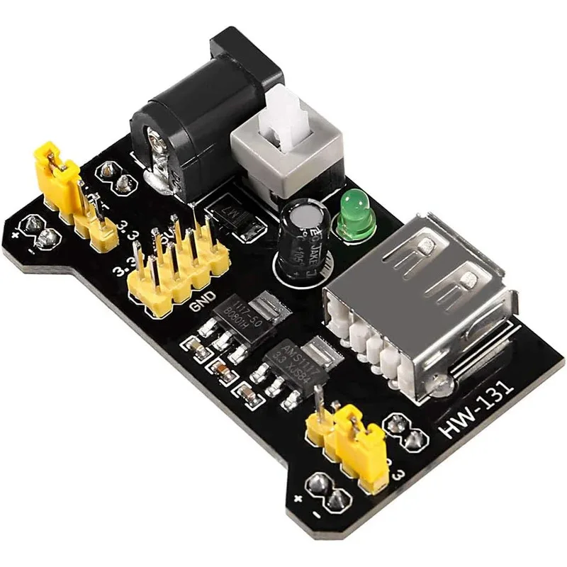 3,3V 5V MB102 Breadboard Netzteil Modul DC 6,5-12V USB (6 Stück) – Bild 4