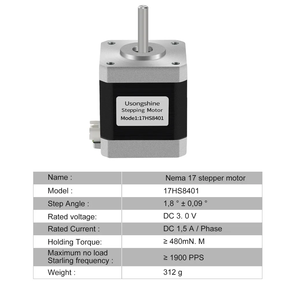 Nema17 Schrittmotor 42BYGH 4-Leiter 17HS4401 17HS4023 Schrittmotor – Bild 5