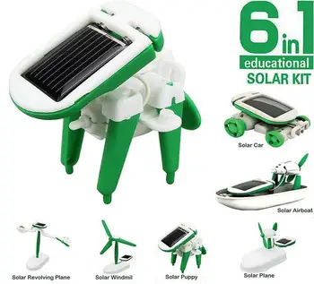 Roboter-Bausätze 6 in 1 DIY Solar-Roboter Wissenschaftsexperiment Kreative Physik STEM-Bildungsspielzeuge
