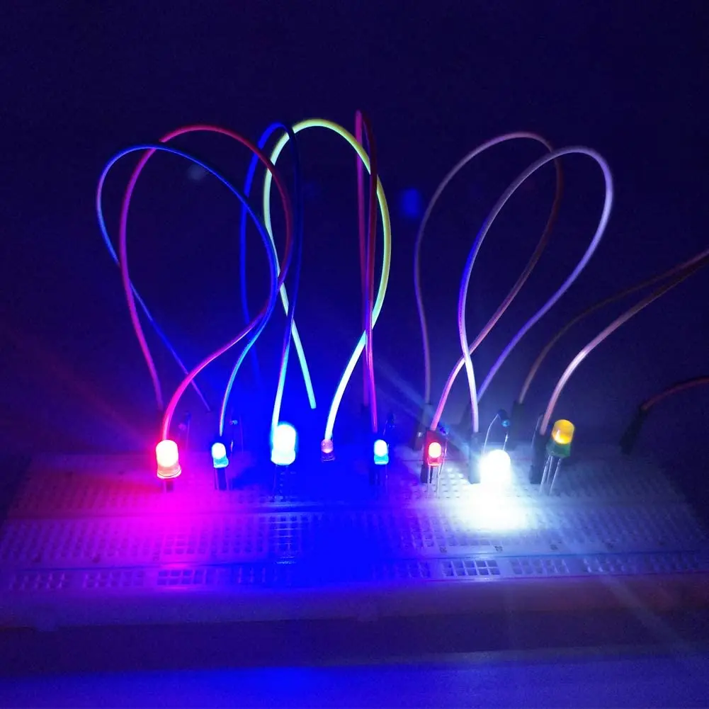 3mm 5mm F3 F5 Runde LED Ultra Helle Weiß Grün Gelb Blau (100 Stück) – Bild 5