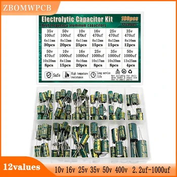 Elektrolytkondensator-Kit Hochfrequenz sortiment 10V 16V 25V 35V 50V 400V 10uf 470uf 1000uf uf