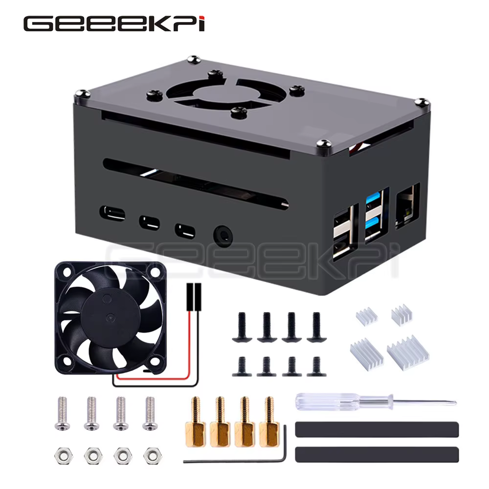 Das GeeekPi Raspberry Pi 4B-Gehäuse unterstützt PoE-Hut mit 5V-Lüfter