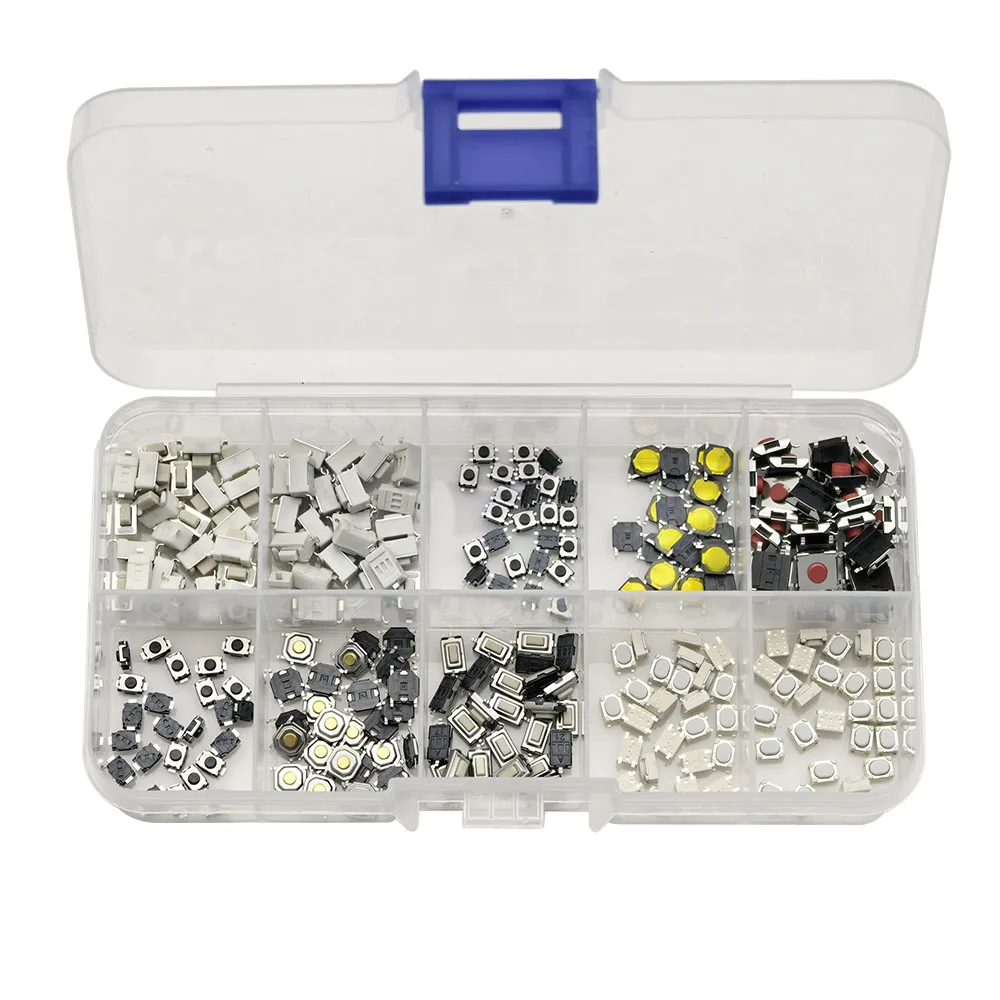 Taktiler Druckknopf schalter 10 Typen smt smd Auto Fernbedienung Schalter Sortiment Kit Mikrosc (250 Stück)