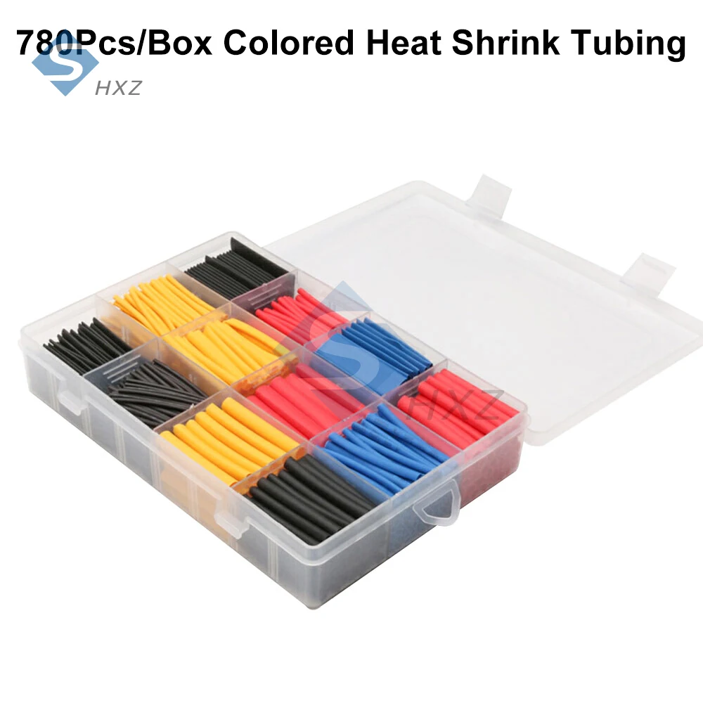 Schrumpfschlauch-Set, Schrumpfschläuche, mehrere Farben erhältlich, Sortiment für elektrische (780 Stück)