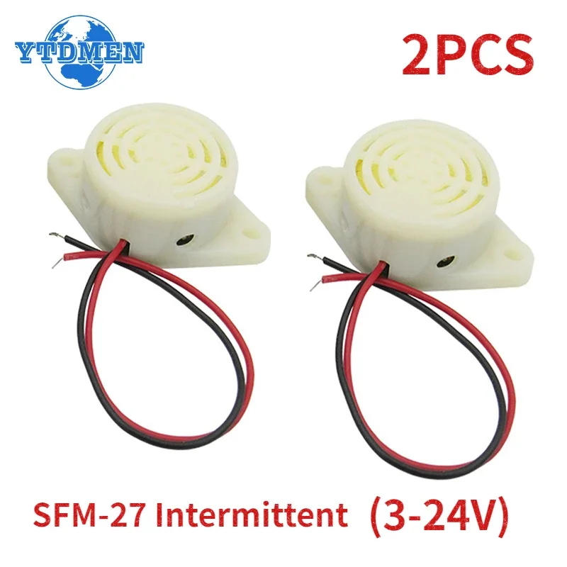 SFM-27 Summer 95DB Aktiver Summer High-Dezibel 3-24V 12V Elektronische Summer Beep Alarm (2 Stück)