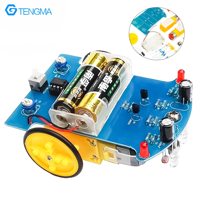 D2-1 Intelligentes Roboter-Auto-Bausatz DIY Elektronik-Produktionskit Intelligentes Tracking-Auto