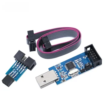 AVR USBASP Programmiererkit - ATmega8/ATmega128/ATTiny/CAN/PWM ISP Flasher + 10-zu-6-poliger Adapter