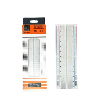 MB-102 Breadboard mit roten und blauen Kabeln: 830-Loch-Breadboard, experimentelles Verbindungsboard