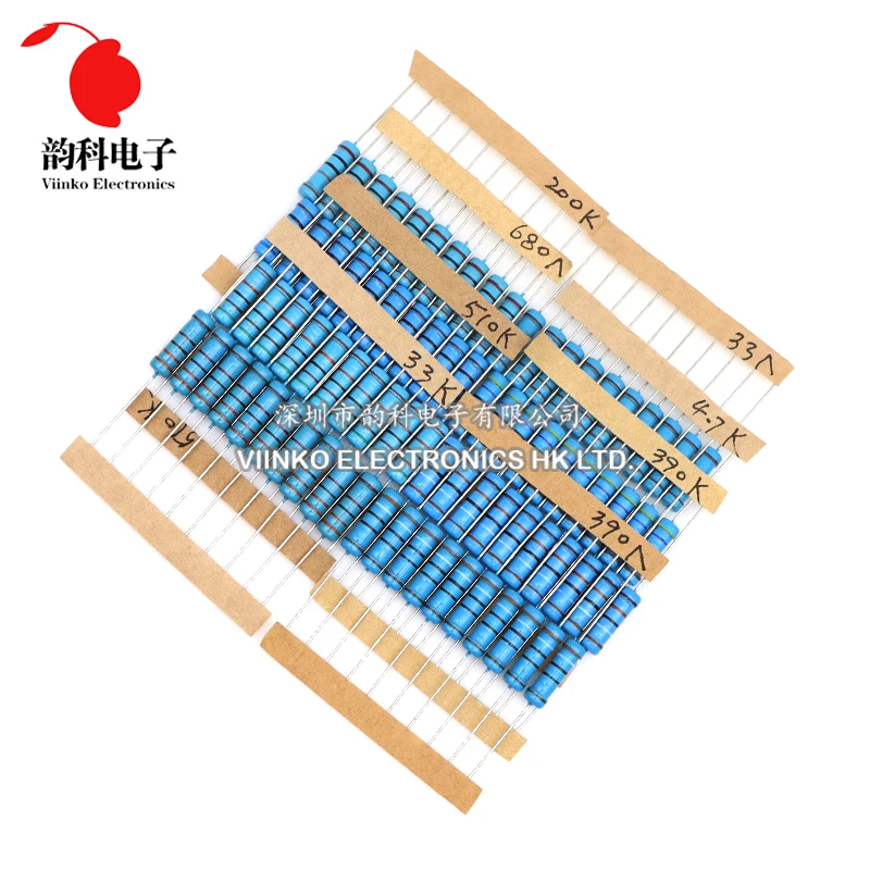 2 W Metallschichtwiderstandsset 1 % 0,33 R - 1 M Ohm 64 (640 Stück) – Bild 5