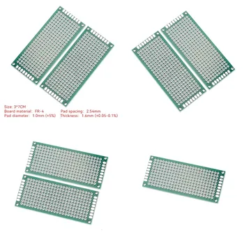 3x7CM Doppelseitiges Universal-Steckbrett 2,54mm Rastermaß DIY Elektronik-Prototyping-Board (2 Stück)