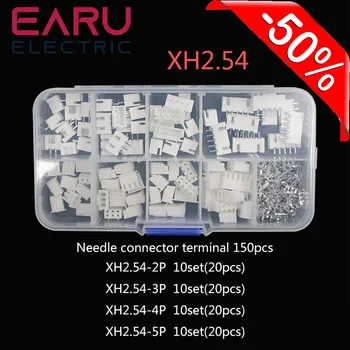XH2.54 JST Steckverbinder-Set 2p 3p 4p 5 Pin 2,54mm Rastermaß Terminalgehäuse Stiftleisten (230 Stück)