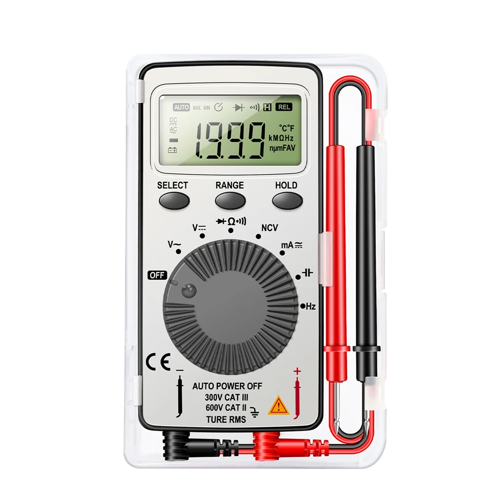 Digitalanzeige Tragbare Karte Digitalmultimeter 0MV ~ 600V Ultradünnes Mini-Spannungs- und Strommessgerät