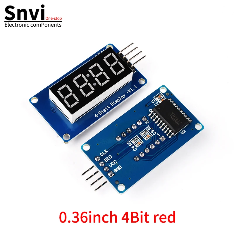 Snvi TM1637 4-Bit MAX7219 8-Bit Digitales LED-Anzeigemodul 7-Segment 0,36 Zoll Uhr Rote Anodenröhre