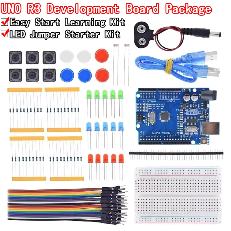 Starter Kit für UNO R3 Mini Breadboard LED Jumper Wire Button für Arduino Diy Kit School Education Lab