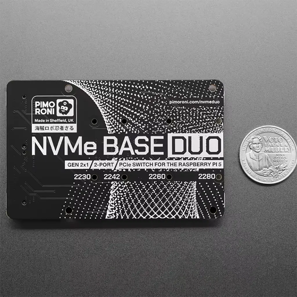 Pimoroni NVMe Base Duo für Raspberry Pi 5 5969 PIM704 Dual-Port NVMe SSD Adapterkarte
