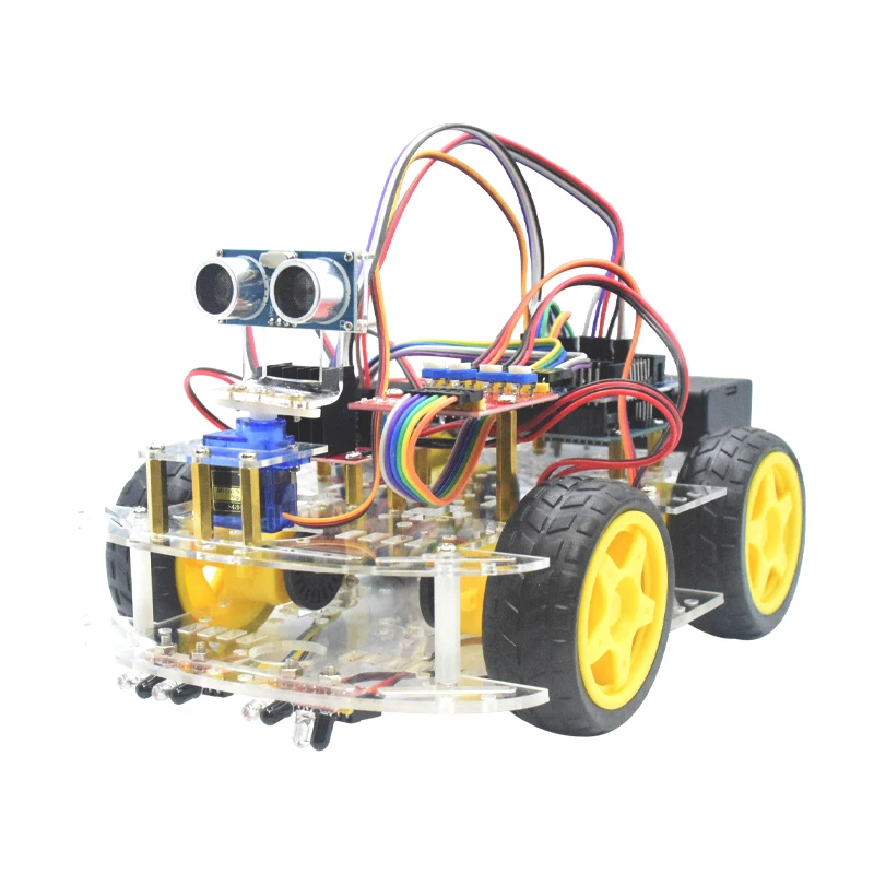 4WD Smart Robot Car Chassis Kit mit Ultraschallvermeidungsverfolgung – Bild 2