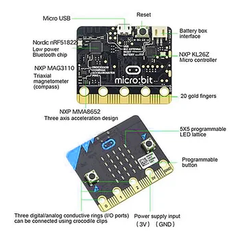 Micro:Bit V1.5 Entwicklungsboard Micro:Bit Smart Car Kit/Qtruck/Python Education BBC Microbit Programmierbarer